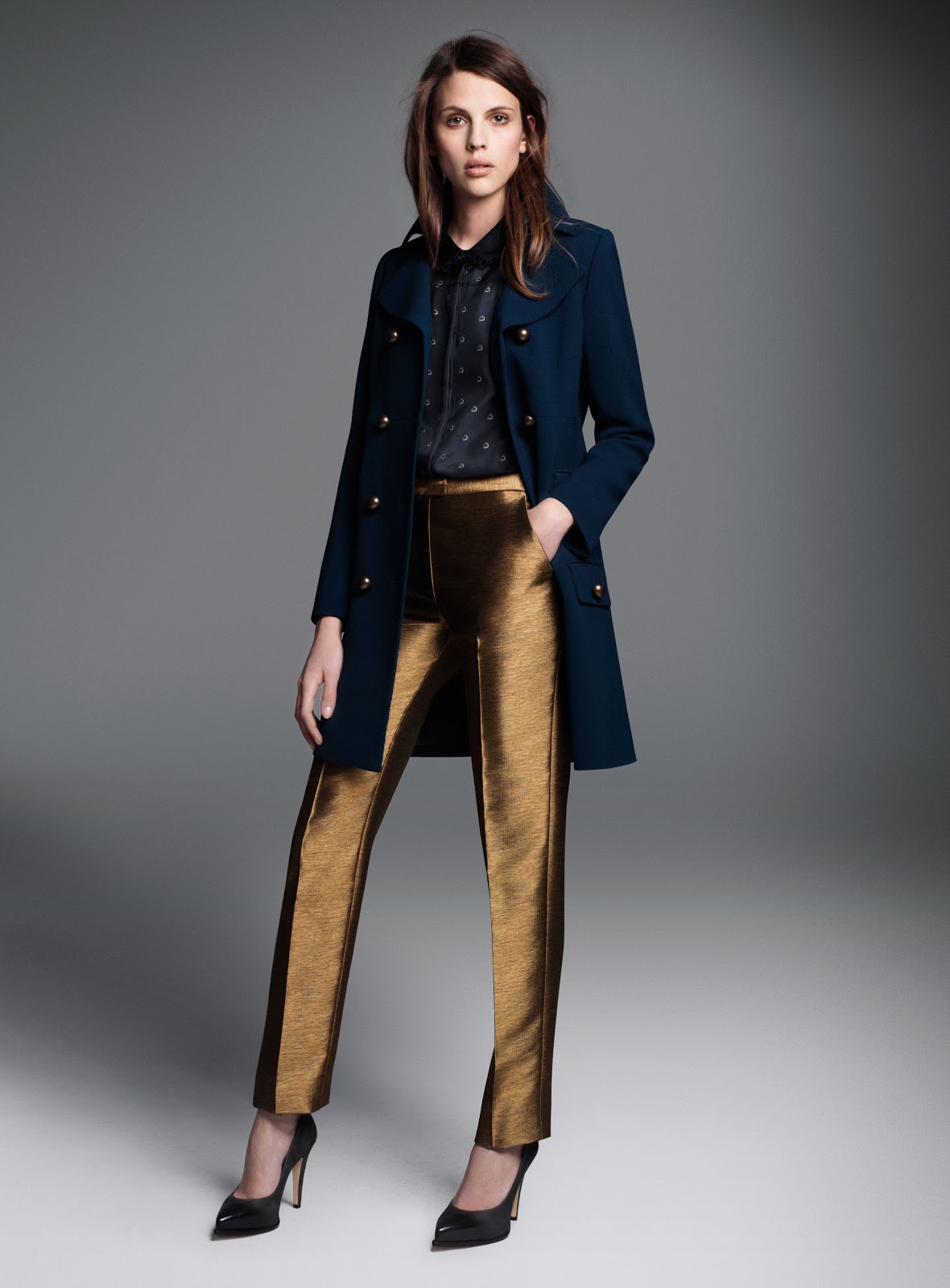 Buy Gold Trousers & Pants for Women by AURELIA Online | Ajio.com