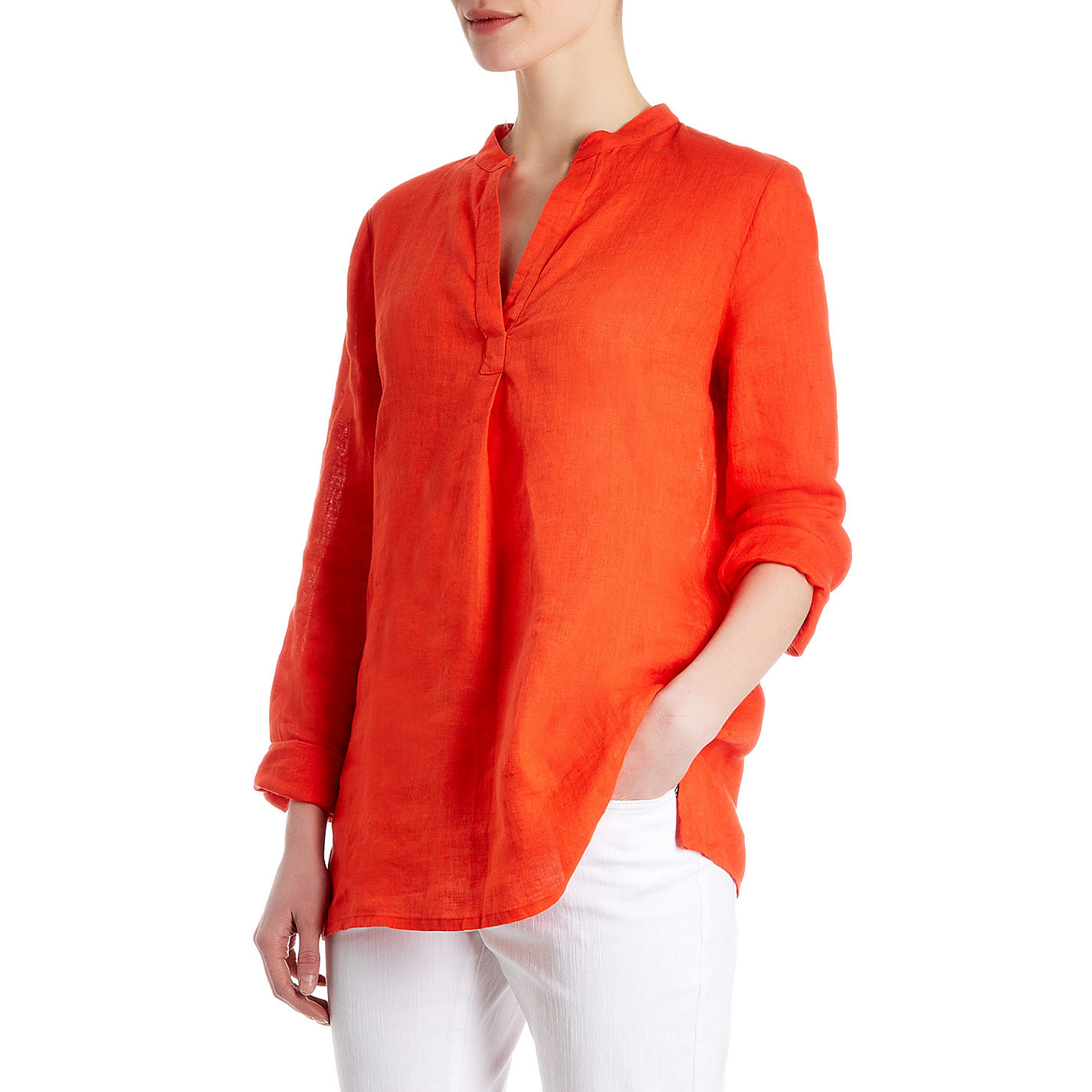 jaeger orange linen tunic