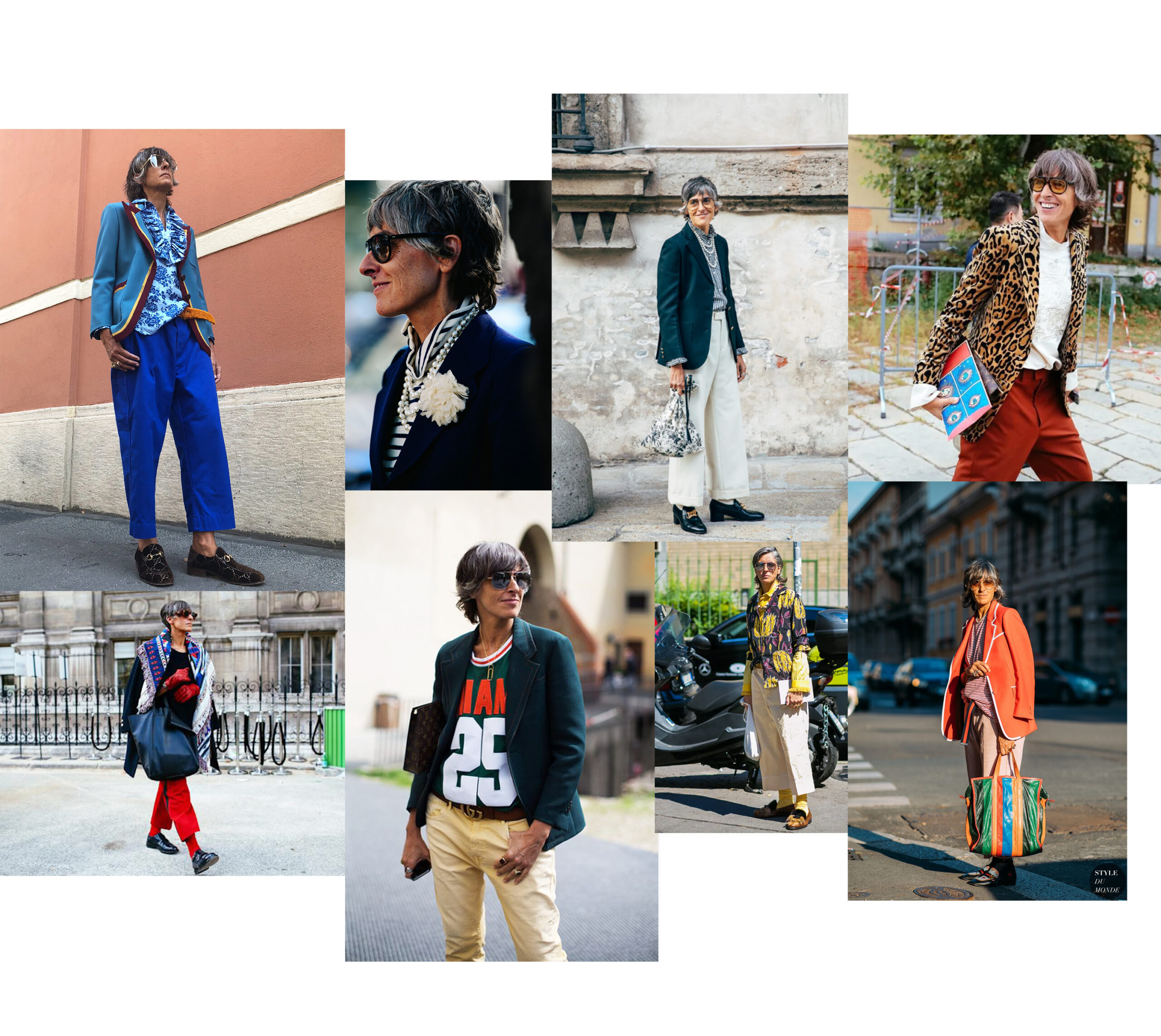 Five stylish older influencers and the outfits they're wearing