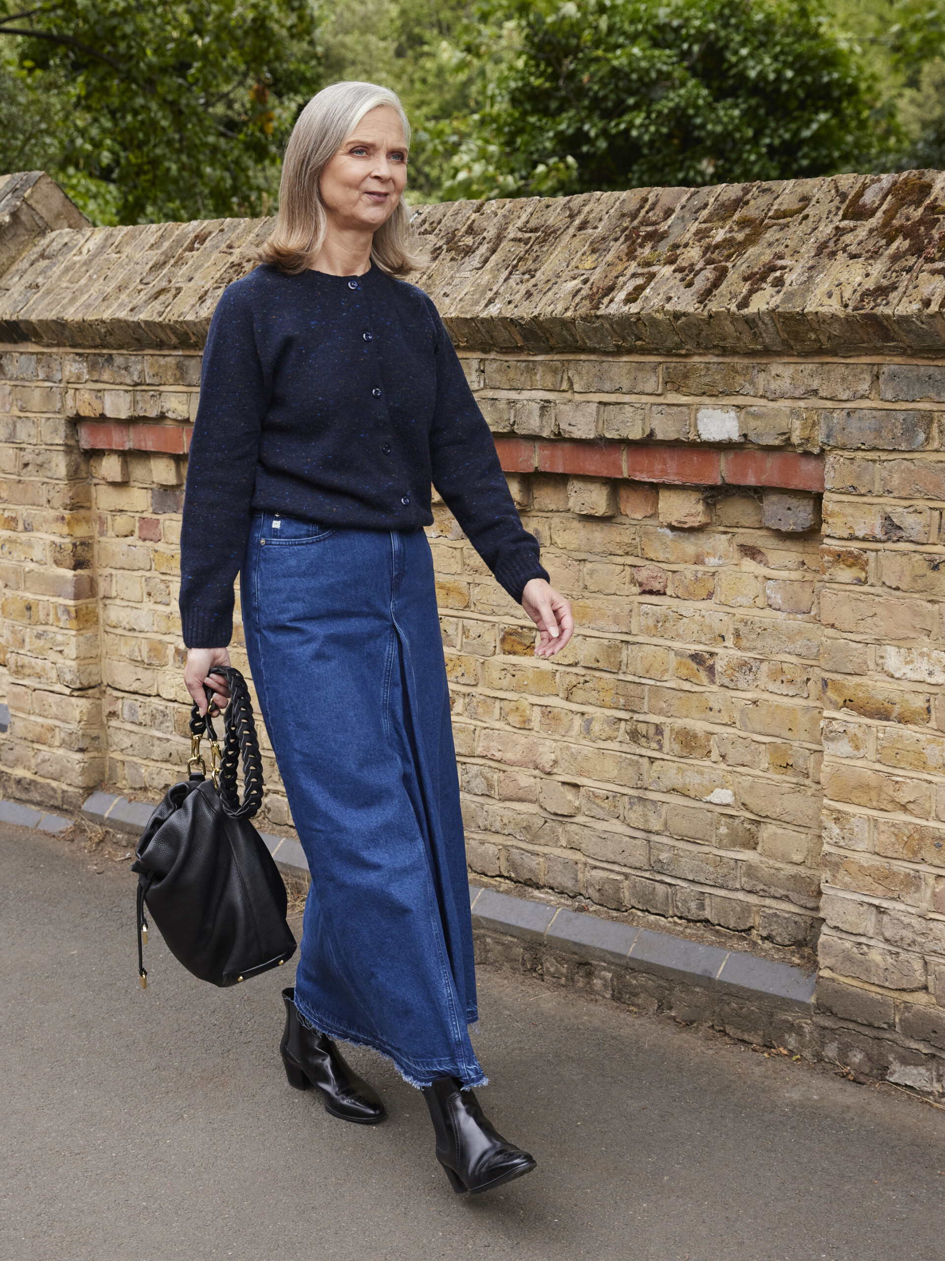 Denim maxi skirts are everywhere - but can you walk in them? — That's Not  My Age