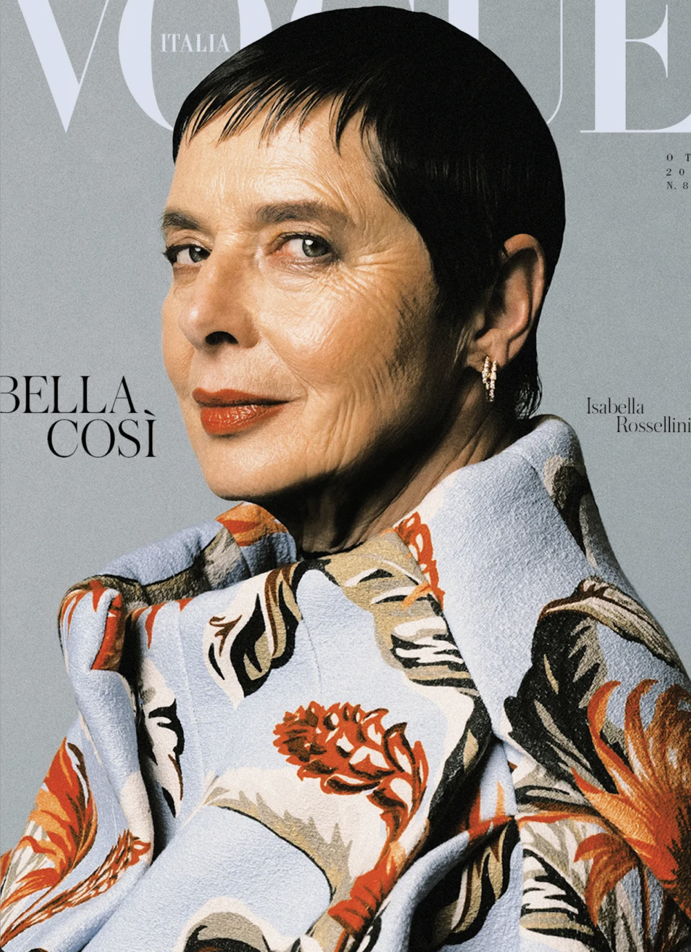 Isabella Rossellini on the cover of Italian Vogue